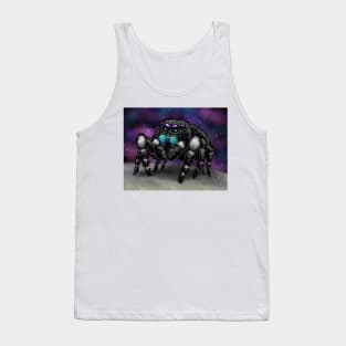 Bold Jumping Spider in Space Tank Top